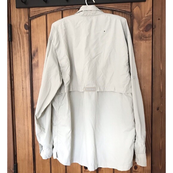 Simms Fishing COR3 Men's LARGE L/S Vented Button Down Guide Beige Shirt *flaw - Picture 4 of 16